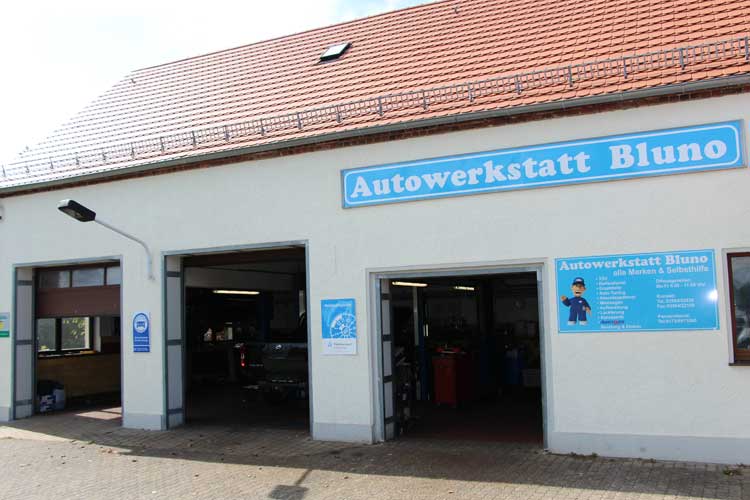 Die Autowerkstatt Bluno an der Dorfaue
